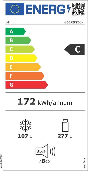 Energie-Label LG GBB72PZECN (384 l)