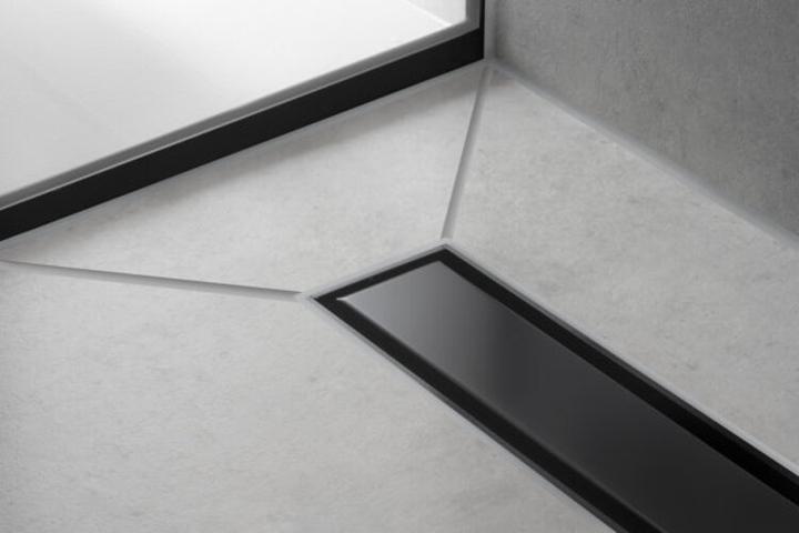 Actual product image hansgrohe Shower channel RainDrain Match, with height-adjustable frame 800 mm, matt black (800 mm)