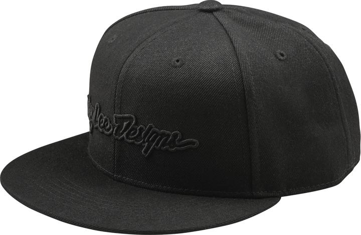 Produktbild Troy Lee Designs Flat Bill Snapback Cap, Signature, black/black, one size (One Size)