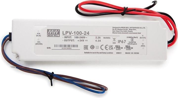 Actual product image MeanWell SINGLE OUTPUT LED POWER SUPPLY 24V 4.2A