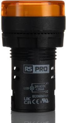 Produktbild Rs Pro Leuchtmelder, 24V ac/dc Gelb, Ausschnitt-Ø