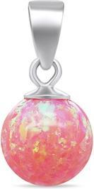 Brilio Silver - Modern silver pendant with pink synthetic opal PT110WP