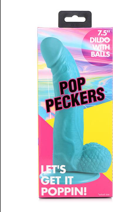 Image du produit Pop Peckers Poppin Dildo 19 cm - Blue