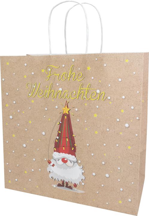 Produktbild Idena Geschenktasche Frohe Weihnachten/Wichtel mehrfarbig 28x28x15cm (Geschenkbox)