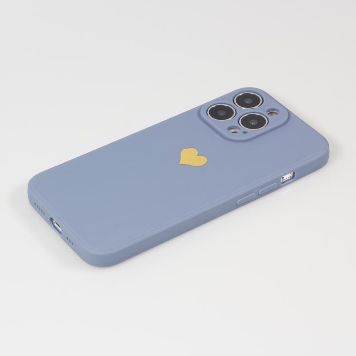 Actual product image PhoneLook Cover Silicone Mat Heart gold (Apple iPhone 15 Pro Max)