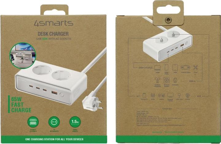 Immagine prodotto 4smarts Caricabatterie da tavolo GaN (65 W)