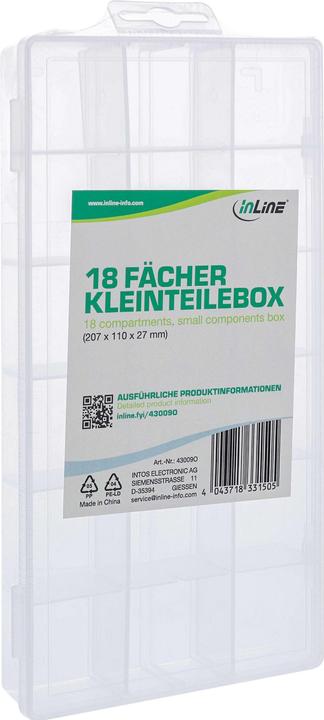 Produktbild InLine Kleinteilebox, 18 Fächer, Abmessungen: 207x110x27mm, orange