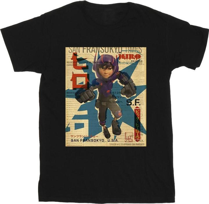 Disney Big Hero 6 Baymax Hiro Newspaper TShirt (3XL)
