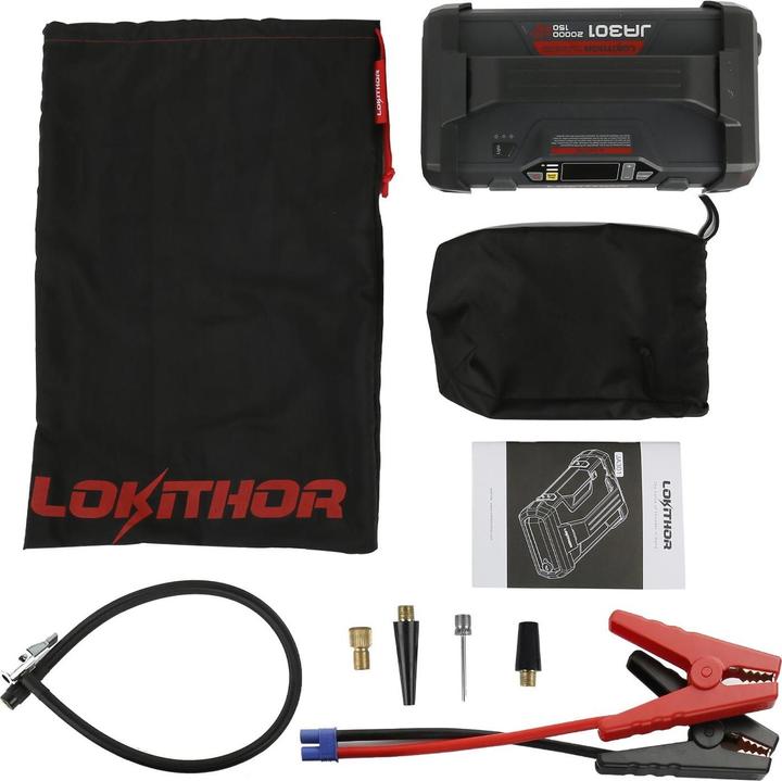 Actual product image Lokithor Jump starter and air pump (2000 A, 20000 mAh)