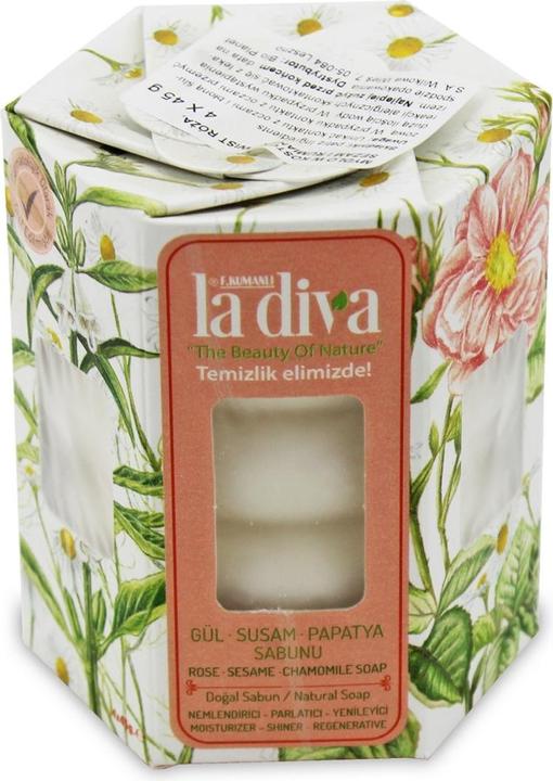 La Diva Twist Rose, Sesam und Kamille -Seife Seife (4 x 45 g) 180 g -