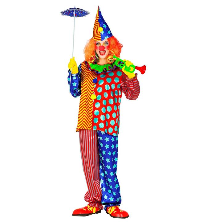 Produktbild Widmann Unisex Clown mit Oberteil mit Kragen, Hose, Hut (L)