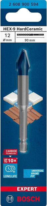 Image du produit Bosch Professional Zubehör Foret Expert HEX-9 HardCeramic, 12 x 90 mm (12 millimètres)