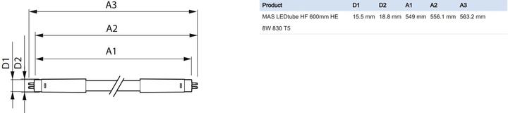 Actual product image Philips Mas LEDtube (G5, 8 W, 1000 lm, 1 x, E)