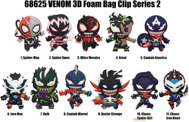 Actual product image Monogram Venom 3D PVC-Taschenanhänger Series 2 Display (24)