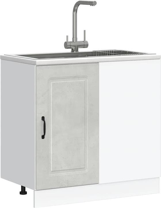 Image du produit VidaXL Élément bas de cuisine Kalmar Gris béton Bois composite Élément bas d'évier (86 x 46 x 81,5 cm)