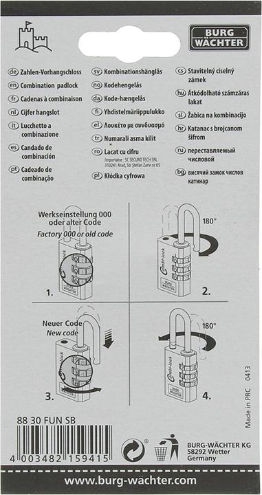 Actual product image Burg Wächter Combi 88 30 Fun SB combination lock