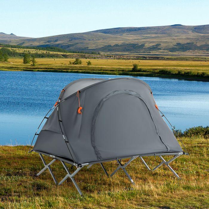 Actual product image Swisshandel24 Camping cot with tent raised camp bed for 2 persons dome tent with air mattress incl. carrying bag (Dome tent, 2 persons)