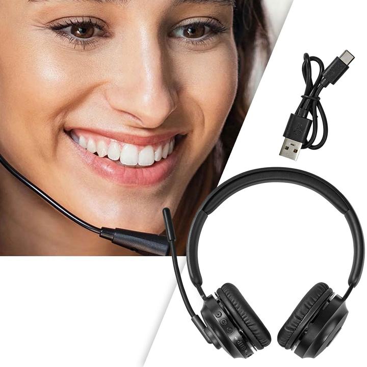 Immagine prodotto Nedis Cuffia per PC | On Ear | Stereo | Bluetooth | Microfono pieghevole | Nero (Senza fili, USB-C)