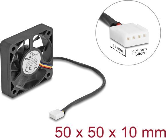 Produktbild Delock Axiallüfter 12 V DC, 50 x 50 x 10 mm schwarz (50 mm)