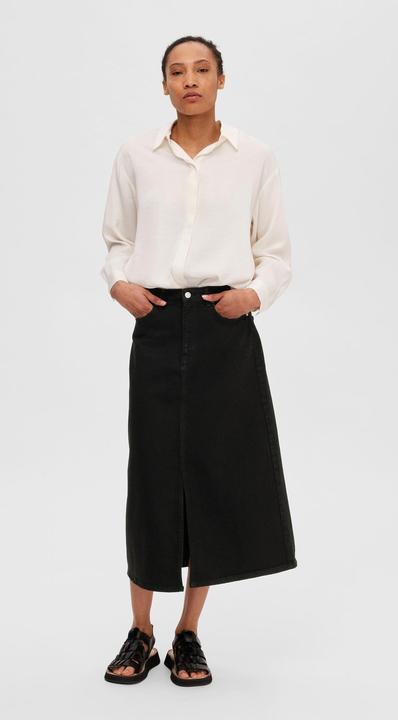 Image du produit Selected Femme Jupe midi en jean noir (36)