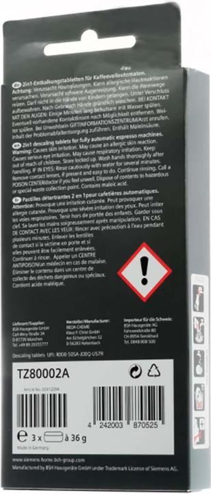Actual product image Siemens Descaling tablets TZ80002A (342 ml)