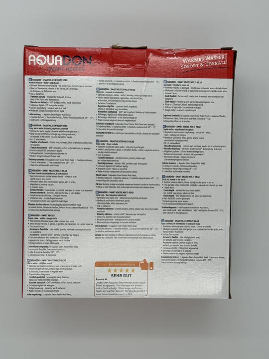 Nährwerte und Zutaten MediaShop Aquadon Smart Heater