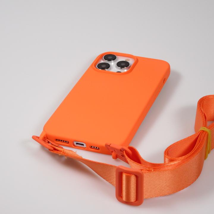 Actual product image PhoneLook Coque Silicone mat avec lanière et mousqueton en fer (Apple iPhone 14 Pro)