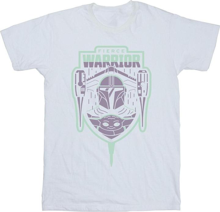 Star Wars The Mandalorian Fierce Warrior Patch TShirt (M)
