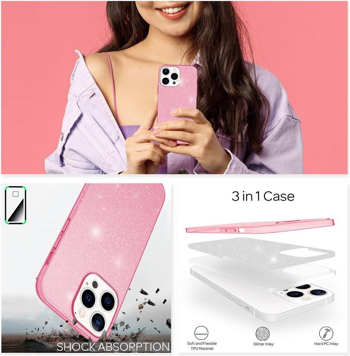 Produktbild Nalia Glitzer Handyhülle (Apple iPhone 13 Pro Max)
