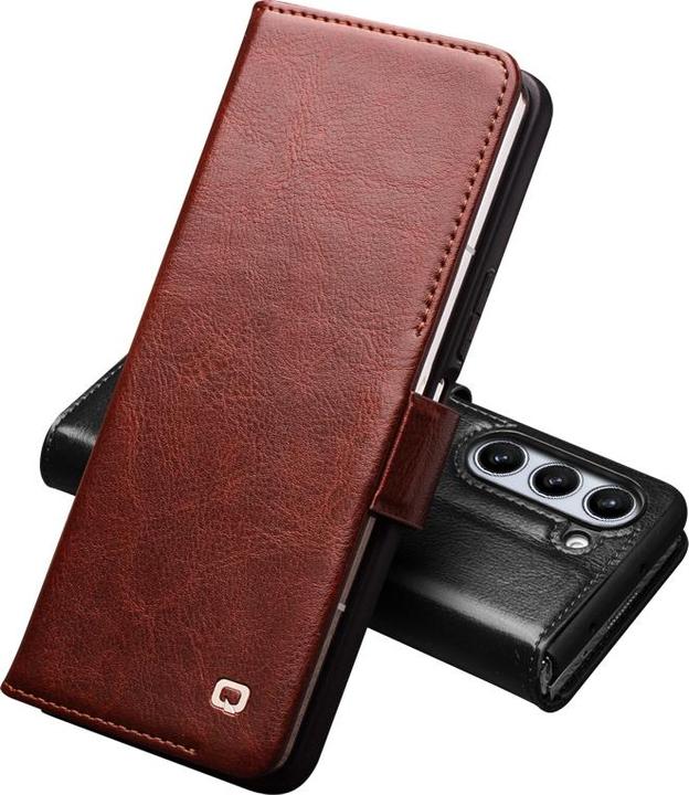 Produktbild QiAlino Hülle Flip mit magnetischem Verschluss Hellbraun (Samsung Galaxy Z Fold5)