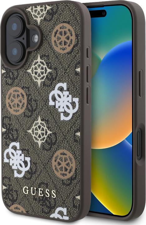 Image du produit Guess GUHMP16SP4PWPW iPhone 16 brązowy/brown MagSafe PU Peony On 4G Background (Apple iPhone 16)