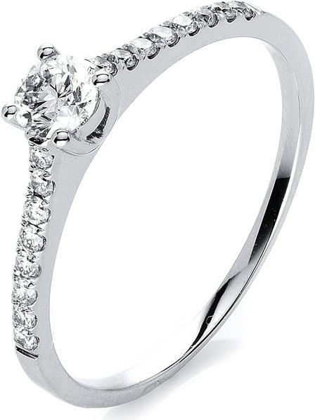 Goldberg Diamant Solitaire with side trimming (53, 750/18 K Gold)
