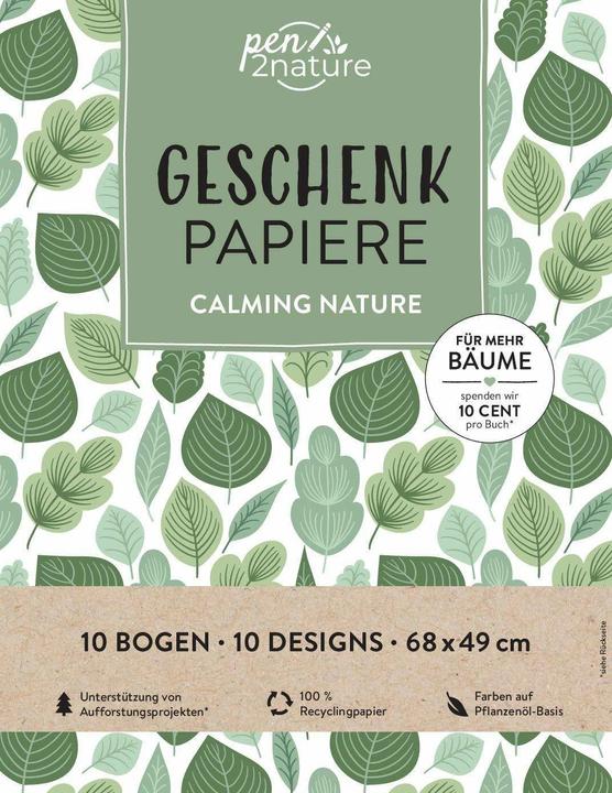 Produktbild Geschenkpapier-Buch Calming Nature | 100% Recyclingpapier (Geschenkpapier, 10 x)
