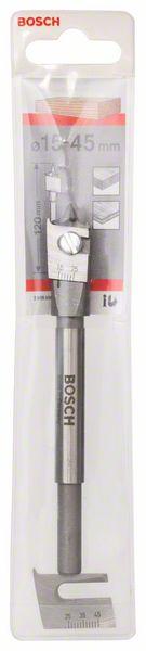 Produktbild Bosch Professional Zubehör Flachfräsbohrer, verstellbar, Sechskant 15 - 45 mm, 25 - 45 mm, 120 mm (45 mm)