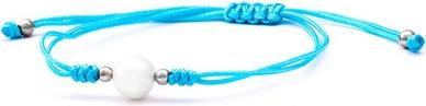 Beneto Lace blue kabbalah bracelet with real pearl AGB567