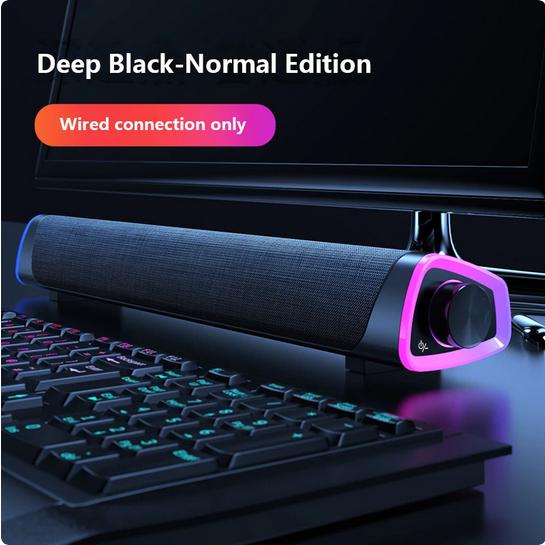 Actual product image PhoneLook Barre de son Bluetooth V8 stylée et minimaliste avec éclairage d ambiance LED + USB + AUX (USB power delivery)