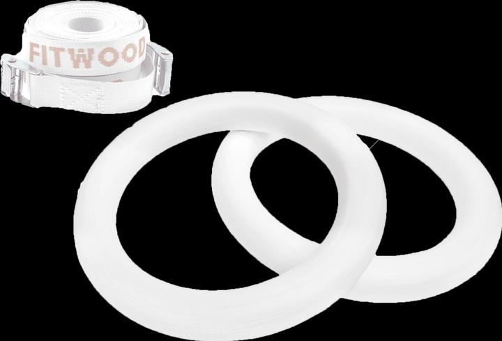 Actual product image Fitwood ULPU MINI Gym Rings Ribbons White