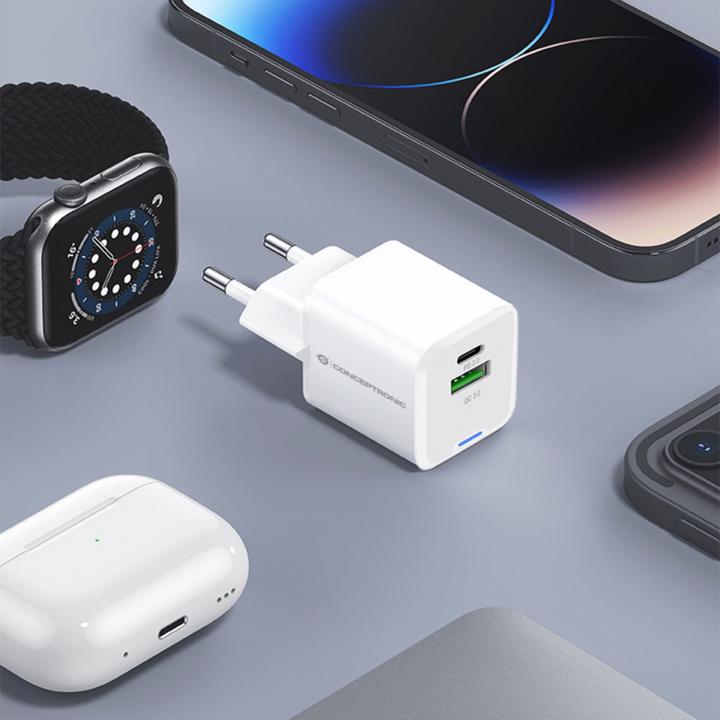Image du produit Conceptronic Chargeur 2Port 20W,1xUSB-C,1xUSB-A Desk PD ws (20 W)