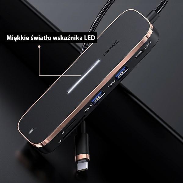 Actual product image Usams SJ575HUB01 (USB-C, 6 Ports)