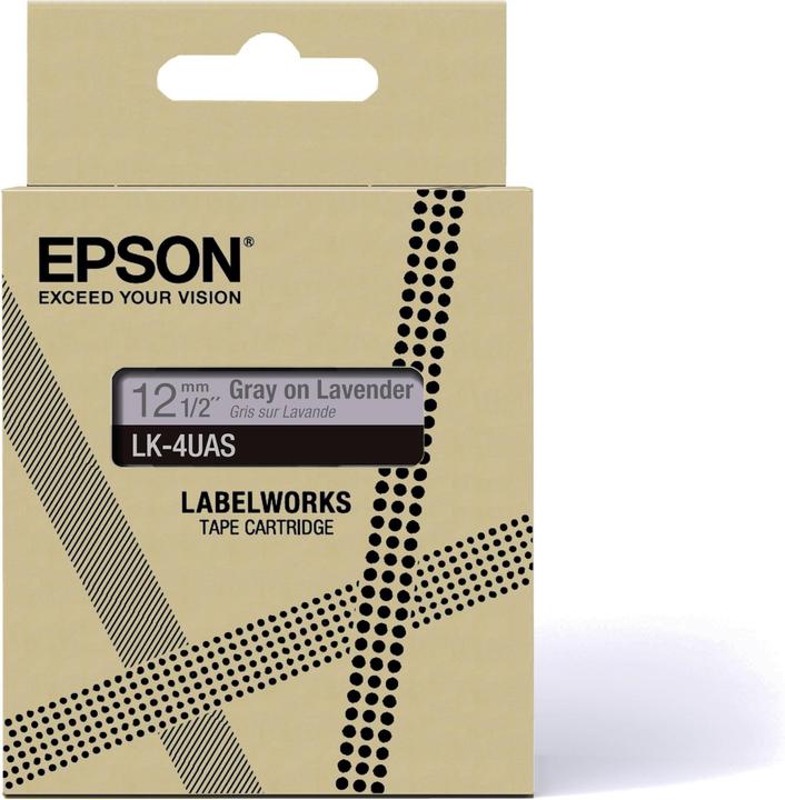 Actual product image Epson Soft Purple/Gray 12mm LK-4UAS (1.20 cm, Violet)