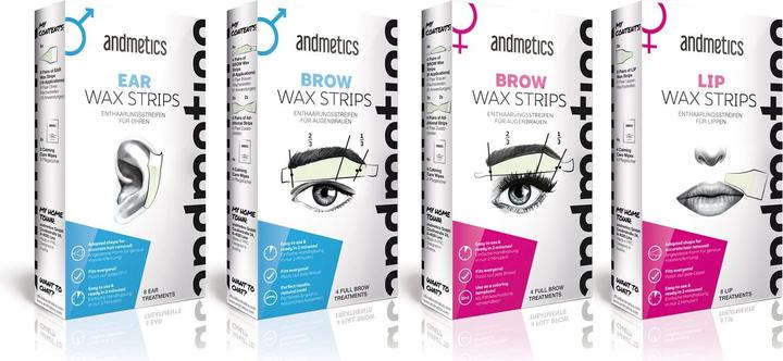 Image du produit Andmetics Bandes de cire pour sourcils Femmes (45 x, 45 g)