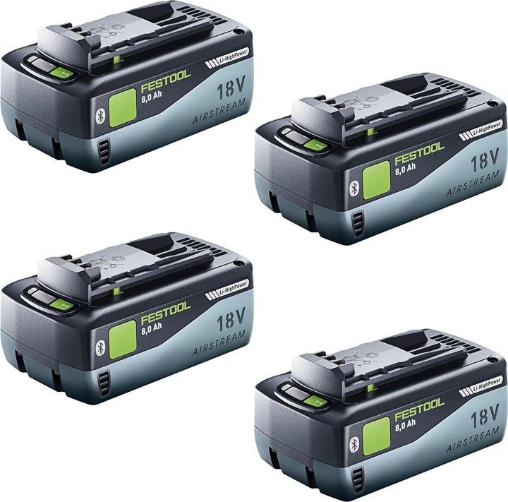 Produktbild Festool Akku Set 4x BP 18 Li 8,0 HP-ASI Akku 18 V 8,0 Ah ( 4x 577323 ) 8000 mAh Li-ion mit (18 V)