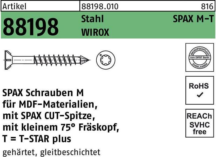 Actual product image Spax Self-tapping screws M SK T15 3.5x50 mm (200 Screws per piece)