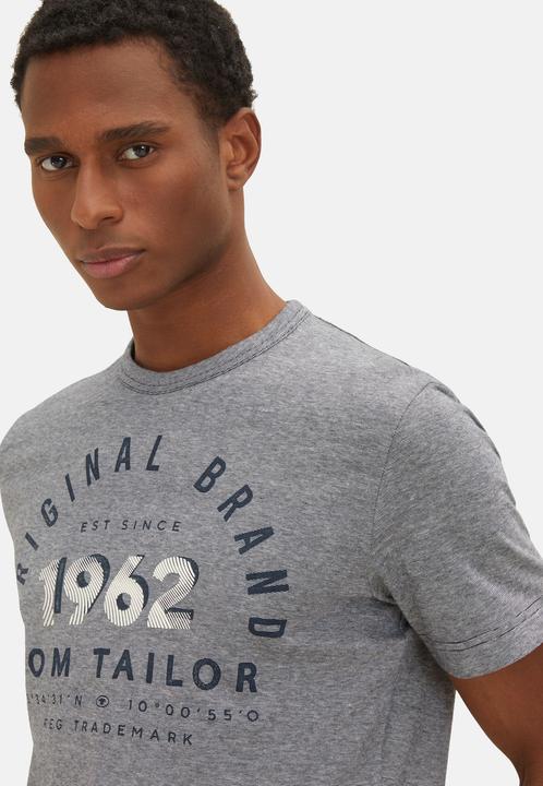 Image du produit Tom Tailor T-Shirt Gestreiftes Kurzarmshirt mit Rundhalsausschnitt und Print (XXL)