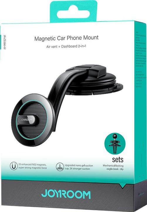 Immagine prodotto Joyroom Porta cellulare magnetico per auto per cabina di pilotaggio, cruscotto nero (JR-ZS366)