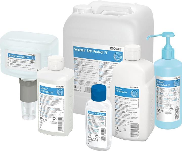 Actual product image Ecolab SOFT PROTECT FF virucidal alcohol-based hand disinfection without colourants and fragrances liq (100 ml)