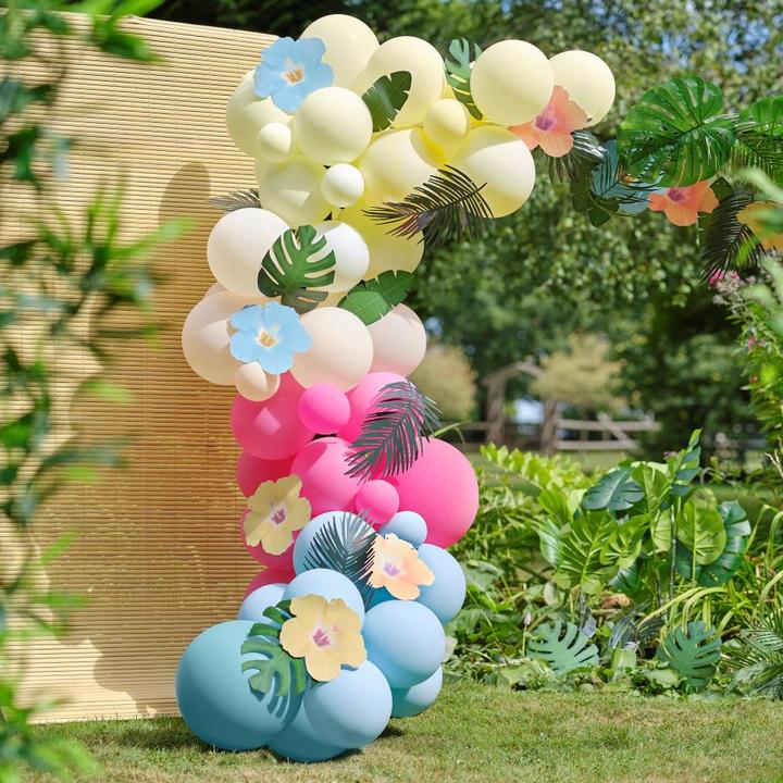 Image du produit Ginger Ray Arche de ballons Hawaï avec fleurs tropicales et feuillage (70 x)