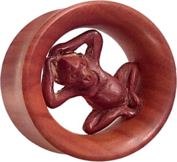 Immagine prodotto Star Piercing Scimmia a tunnel svasata in legno di Sawo (senza ottone, Organico)