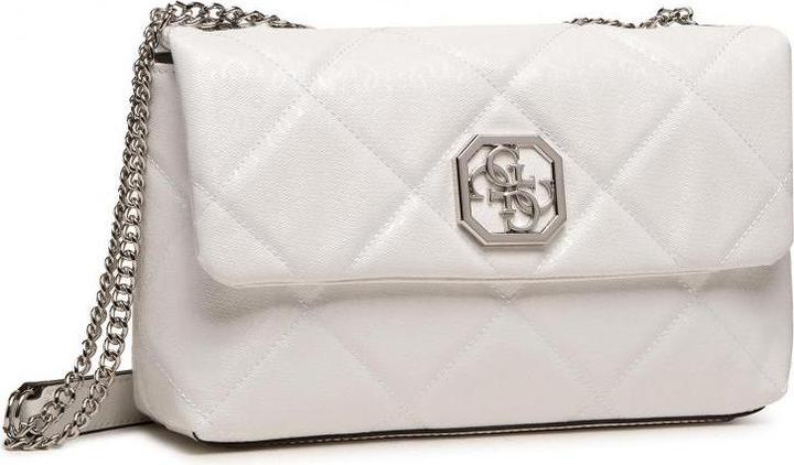 Image du produit Guess Cathleen, Synthetic Leather, Textile Bag, 4G Logo, White, For Women