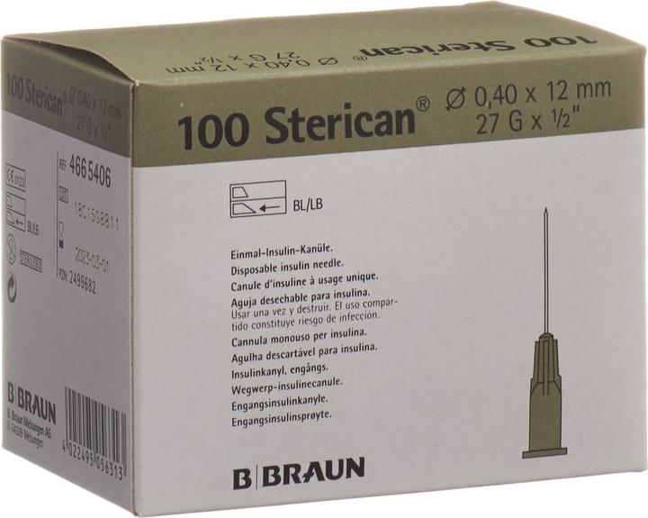 Produktbild B.Braun Nadel 27G 0.40 x 12mm grau Luer, 100 Stück